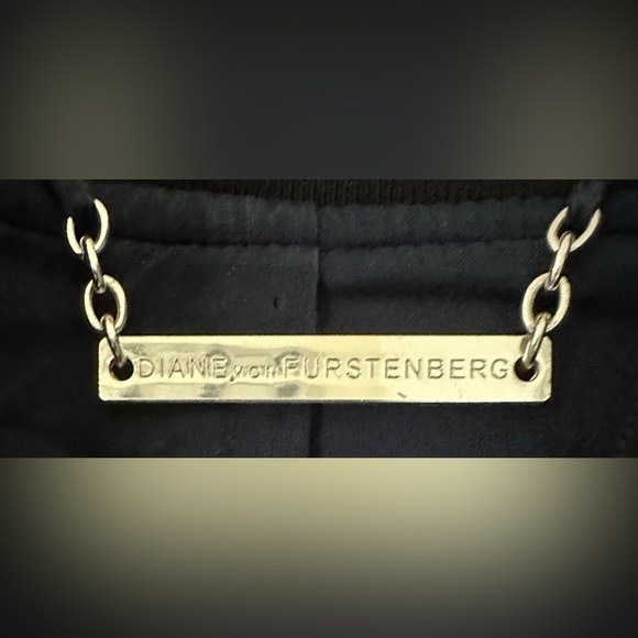 Diane von Furstenberg Kennadie Bomber Jacket Black Lace Over Navy - Picture 8 of 10